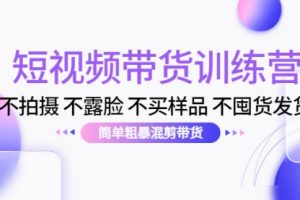 短视频带货训练营：不拍摄 不露脸 不买样品 不囤货发货 简单粗暴混剪带货
