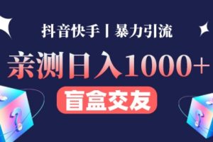 亲测交友副业丨有手就行的抖音快手暴力引流