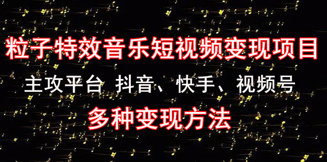 《粒子特效音乐短视频变现项目》主攻平台 抖音、快手、视频号 多种变现方法 《粒子特效音乐短视频变现项目》主攻平台 抖音、快手、视频号 多种变现方法