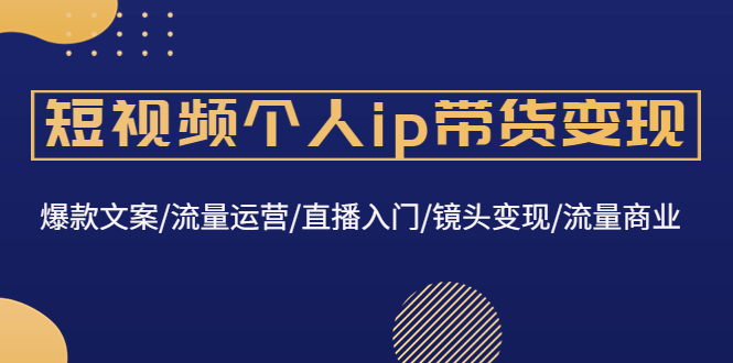 短视频个人ip带货变现:爆款文案/流量运营/直播入门/镜头变现/流量商业 短视频个人ip带货变现:爆款文案/流量运营/直播入门/镜头变现/流量商业