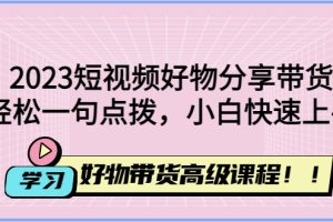 2023短视频好物分享带货,好物带货高级课程,轻松一句点拨,小白快速上手