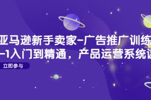 亚马逊新手卖家-广告推广训练营：0-1入门到精通，产品运营系统课！