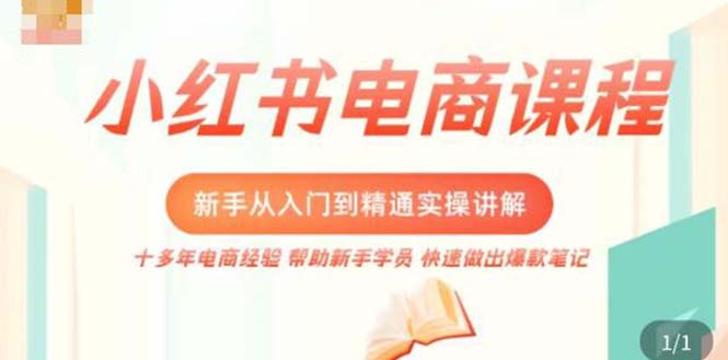 （1942期）小红书电商新手入门到精通实操课，从入门到精通做爆款笔记，开店运营