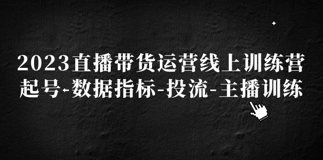 （2011期）2023直播带货运营线上训练营，起号-数据指标-投流-主播训练