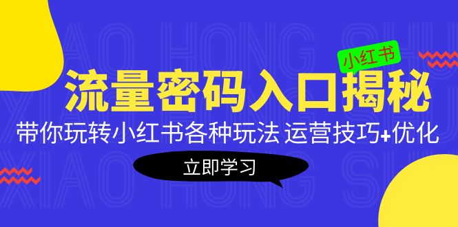 （2064期）小红书流量密码入口揭秘：带你玩转小红书各种玩法 运营技巧+优化！