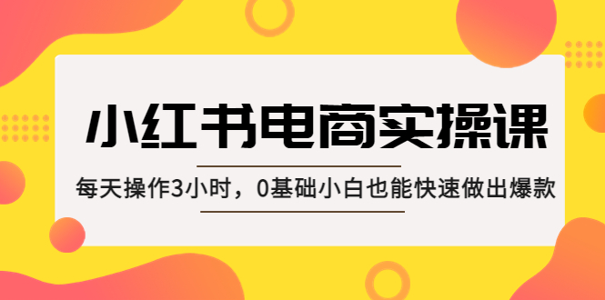（2071期）小红书·电商实操课：每天操作3小时，0基础小白也能快速做出爆款！