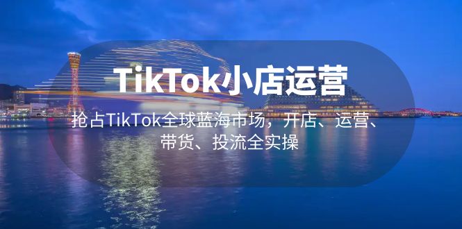 （2081期）TikTok小店运营 抢占TikTok全球蓝海市场，开店、运营、带货、投流全实操
