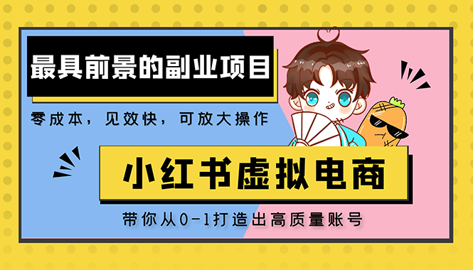 （2082期）小红书蓝海大市场虚拟电商项目，手把手带你打造出日赚2000+高质量红薯账号