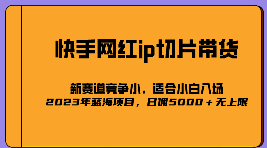 （2203期）2023爆火的快手网红IP切片，号称日佣5000＋的蓝海项目，二驴的独家授权