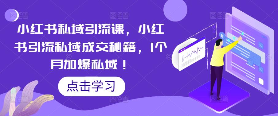 （2207期）小红书私域引流课，小红书引流私域成交秘籍，1个月加爆私域！