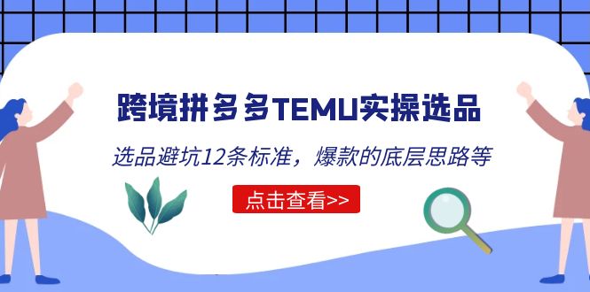 （2242期）跨境拼多多TEMU实操选品运营方法，选品避坑12条标准，爆款的底层思路等