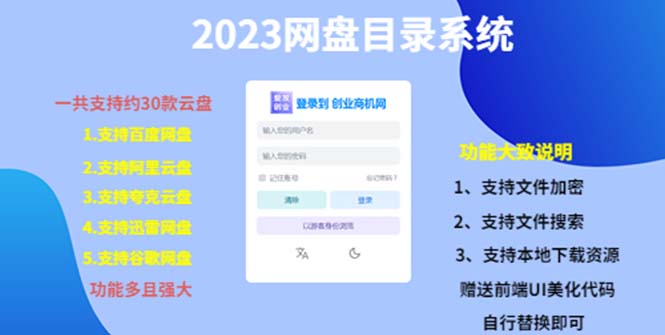 （2292期）（项目课程）2023网盘目录运营系统，一键安装教学，一共支持约30款云盘
