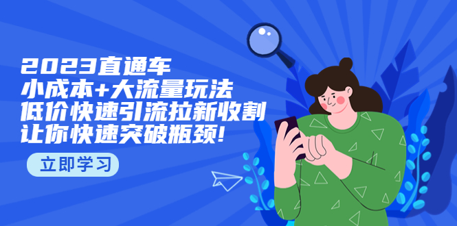 （2293期）2023直通小成本+大流量玩法，低价快速引流拉新收割，让你快速突破瓶颈!