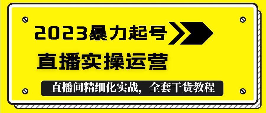 (2294期)2023暴力起号+直播实操运营,全套直播间精细化实战,全套干货教程! (2294期)2023暴力起号+直播实操运营,全套直播间精细化实战,全套干货教程!