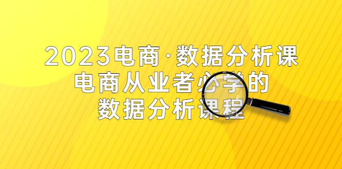 （2311期）2023电商·数据分析课，电商·从业者必学的数据分析课程（42节课）