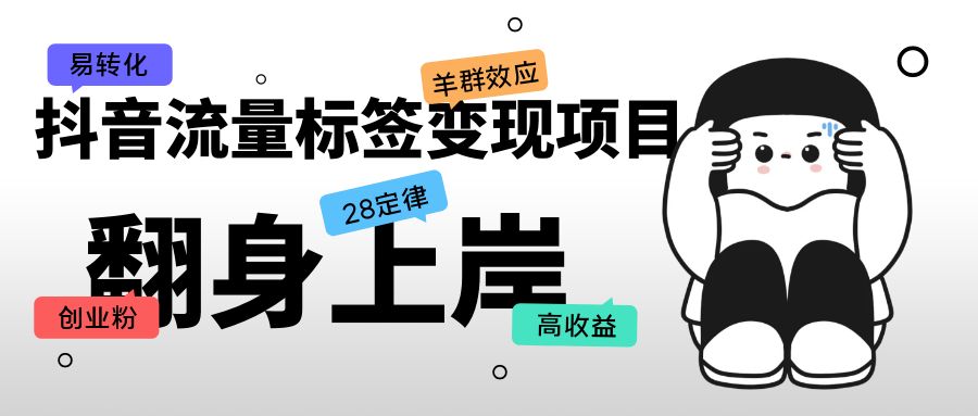 （2322期）抖音流量标签变现项目，抖音创业粉轻松转化，单价高收益简单