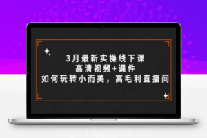 （2403期）3月最新实操线下课高清视频+课件，如何玩转小而美，高毛利直播间