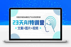 （2405期）23天AI特训营，内容创作者用AI高效生产90分的优质内容，文案+图片+视频