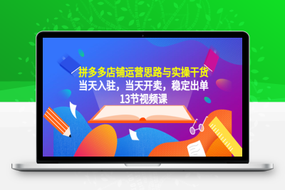 （2494期）拼多多店铺运营思路与实操干货，当天入驻，当天开卖，稳定出单（13节课）