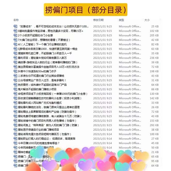 （2548期）千款捞偏门小本创业小项目，总有一款适合你【无水印】