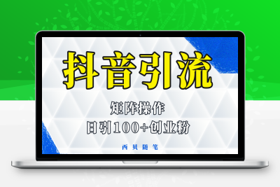 （2645期）抖音引流术，矩阵操作，一天能引100多创业粉