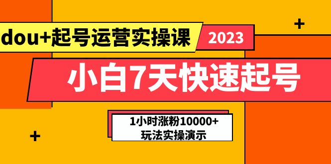 (2650期)小白7天快速起号:dou+起号运营实操课,实战1小时涨粉10000+玩法演示 (2650期)小白7天快速起号:dou+起号运营实操课,实战1小时涨粉10000+玩法演示