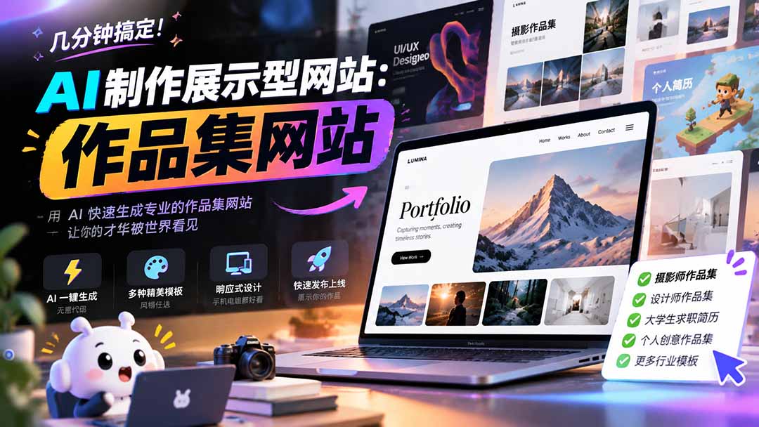 (3471期)几分钟搞定,AI制作展示型网站制作:作品集网站,用AI快速生成专业的作品集网站,接单变现! (3471期)几分钟搞定,AI制作展示型网站制作:作品集网站,用AI快速生成专业的作品集网站,接单变现!
